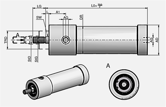 Titel: Pneumatik Teleskopzylinder T2 A1 - Beschreibung: BOHN Pneumatik - Hersteller von Pneumatik Sonderzylinder und Pneumatik Teleskopzylinder, sowie pneumatischen Sonderlösungen und Baugruppen
