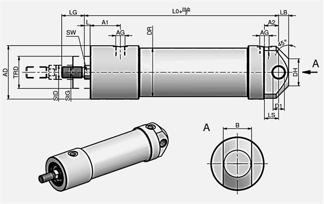 Titel: Pneumatik Teleskopzylinder T2 A3 - Beschreibung: BOHN Pneumatik - Hersteller von Pneumatik Sonderzylinder und Pneumatik Teleskopzylinder, sowie pneumatischen Sonderlösungen und Baugruppen