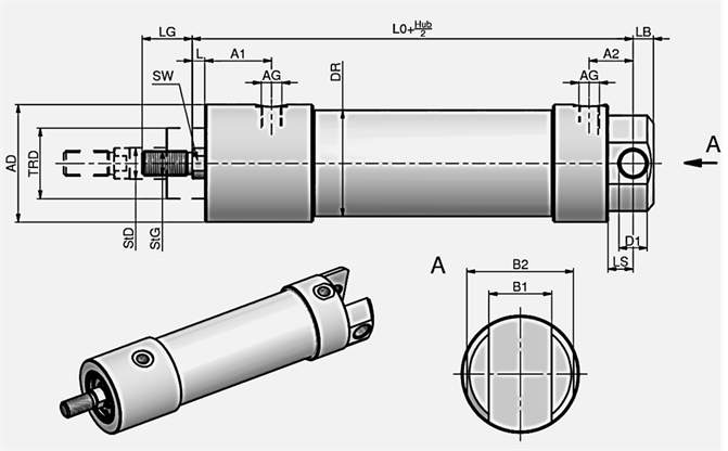 Titel: Pneumatik Teleskopzylinder T2 A5 - Beschreibung: BOHN Pneumatik - Hersteller von Pneumatik Sonderzylinder und Pneumatik Teleskopzylinder, sowie pneumatischen Sonderlösungen und Baugruppen